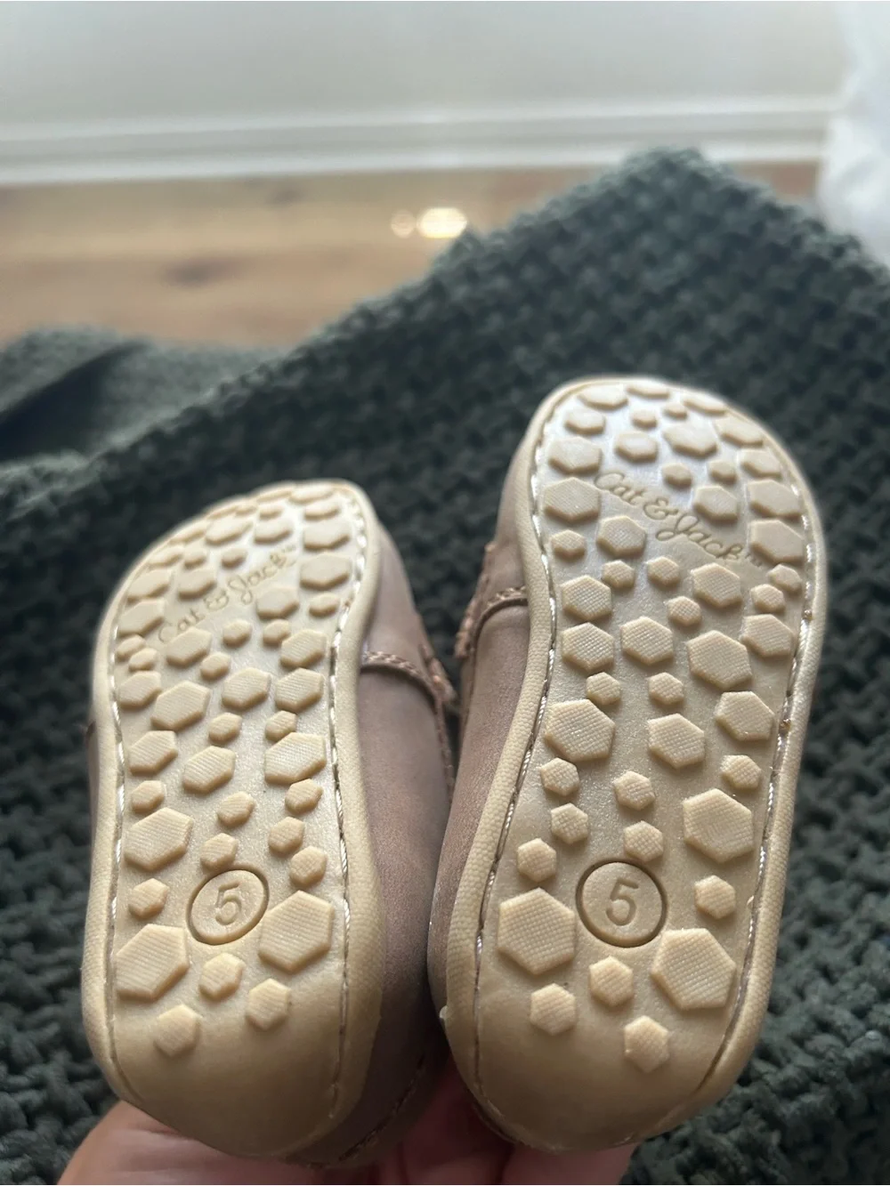 Cat & Jack Tan Kids Moccasin Slip-Ons
